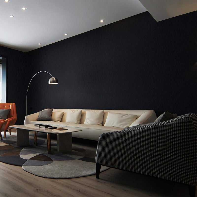 Mecpar Solid Black Wallpaper 15.7" x 32.8Ft Black Peel and Stick Wallpapers Matte Textured Contact Paper Vinyl Self-Adhesive Removable Thick Wallpaper for Rooms Walls Kitchen Countertop Cabinet - Image 2